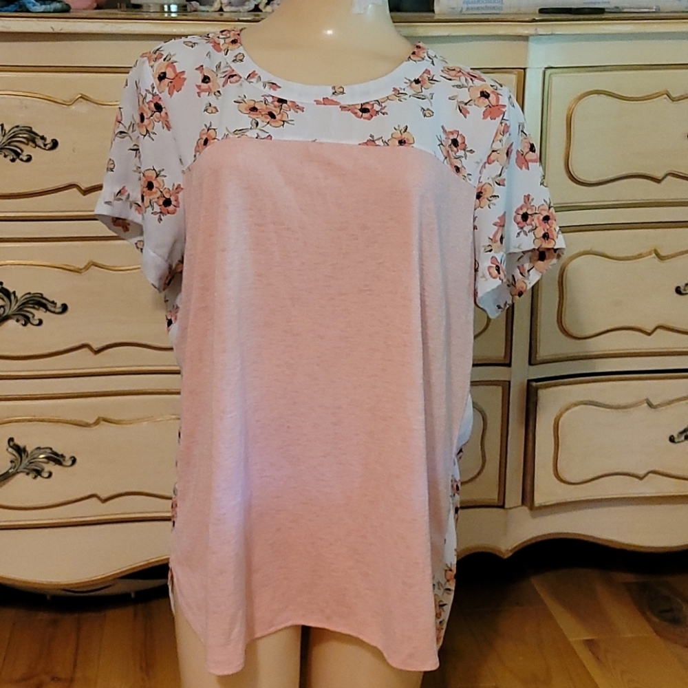 Vanheusen Women's Cherry Blossom Print Top, Lg